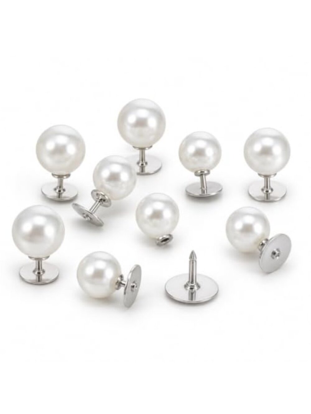 10 Imitation Pearl Buttons 10mm No Sew Detachable Reusable Shirt Dress Craft DIY